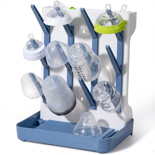 Dersyer Blaues Babyflaschen-Abtropfgestell