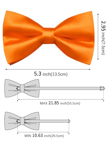 Image of Solid Color Bow Ties for Men Silk Pre-tied Tuxedo Bowtie Set 4PCS | Pre-tied in 3 seconds,adjustable 4PCS bow tie and pocket square cufflinks lapel pin set,wedding,formal,party,prom,graduation