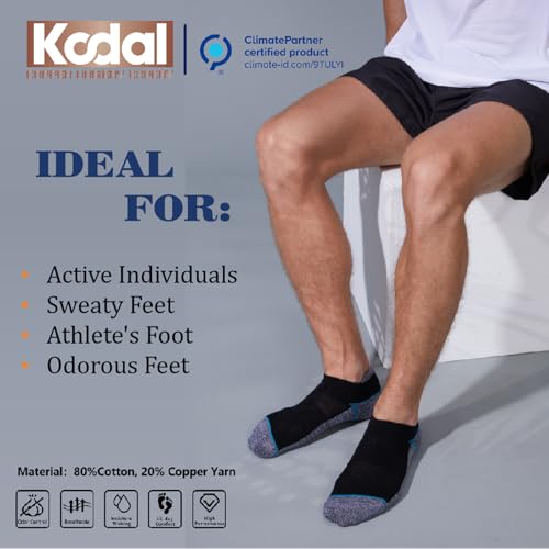 Kodal Copper Ankle Athletic Running Socks Moisture Wicking Odor Control for Sweaty Feet2