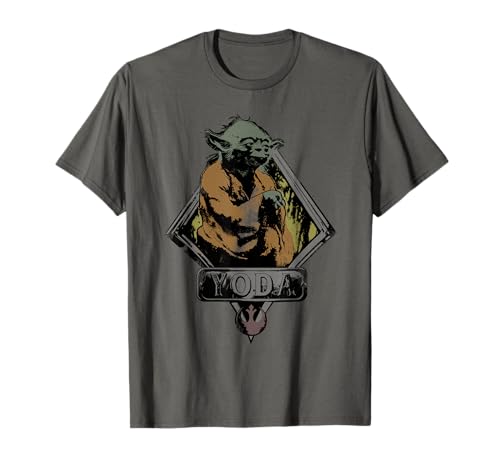 Yoda Star Wars Vintage Badge T-shirt gris look urbain pour soirées cinéma