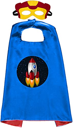 ImpiriLux Play Tent for Kids with Cape and Mask Costume Set | Rocket Themed Children\'s Pop Up Playhouse Fort for Boys and Girls