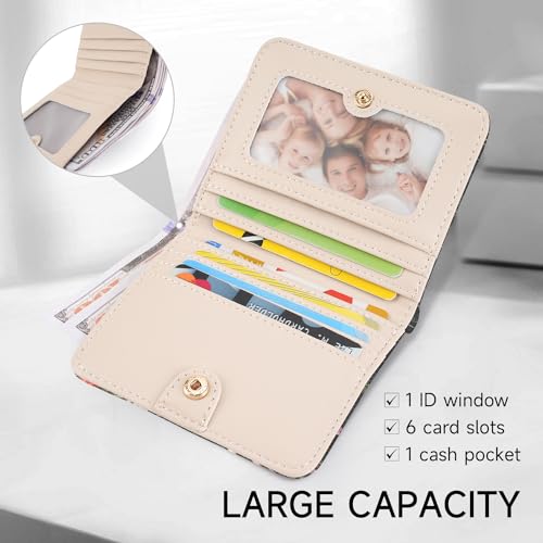 MEITRUE Slim Small Wallet for Women RFID Womens Wallet Leather ID Credit Card Holder whit Zipper Coin Pocket Bifold Compact Wallet2