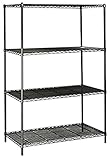 Safco Products 5294BL Industrial Wire Shelving Starter Unit 48'W x 24'D x 72'H (Add-On Unit and Extra Shelf Pack sold separately), Black
