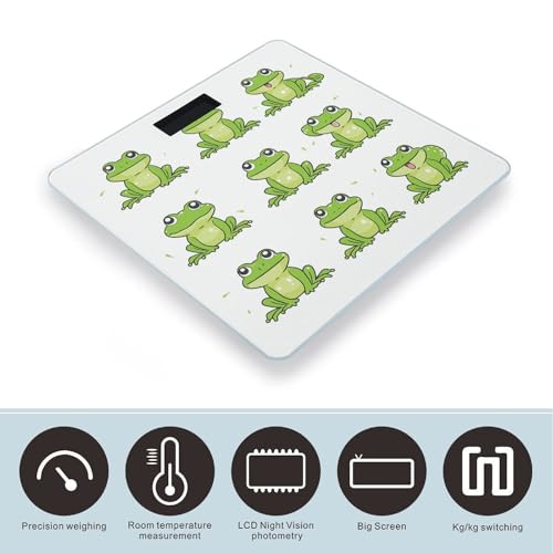 Báscula Digital Little Green Frog Vidrio Templado para Baño miniatura 3