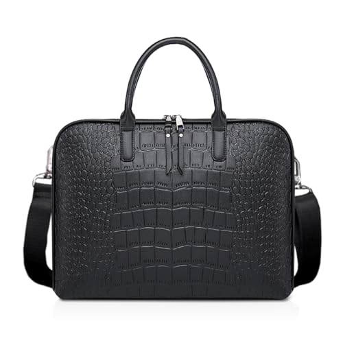 NICOLE & DORIS Bolso de Computadora Mujer Hombres Bolsos Bandolera para Ordenador Multifuncional Portátil Hombro Bolsa 13 15 Inch Maletín para Portátiles Negro