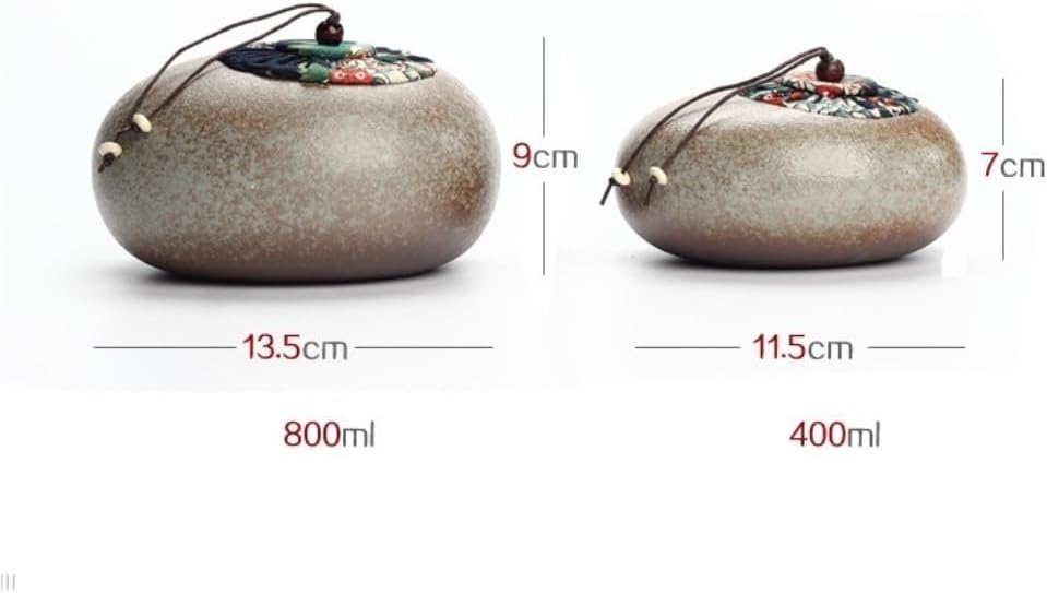SONGCHAO Sugar Jar Bulk Tea Storage Jars Handmade Stoneware Sealed Storage Jars Tea Set Containers Ceramic Kitchen Food Storage Jars Tea Canister (Size : Medium)