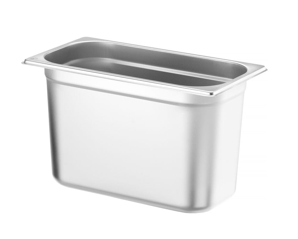 HENDI Contenitore Gastronorm GN 1/3, Budget Line, resistenza termica -40 °C a 250 °C, per forno e bagnomaria, 7,8L, 325x176x(H) 200mm, acciaio inox