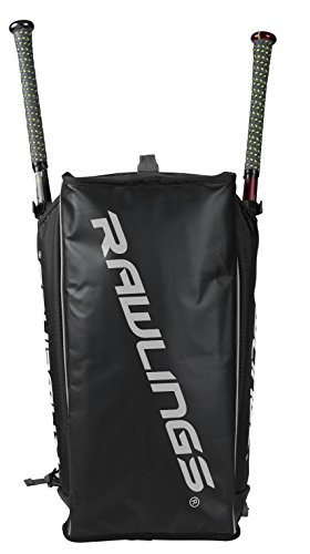 Rawlings Hybrid Duffel/Backpack Baseball/Softball Bag, Black