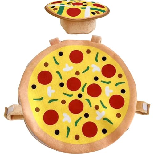 HiyyFloy Halloween-Pizza-kostüm-Hut-Set Für Erwachsene, Lustige, Wiederverwendbare Cosplay-Bekleidung Für Foto-Requisiten
