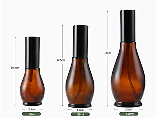 VASANA 30ML Amber Glass Spray Bottle with Fine Mist Sprayers and Anti-Dust Cap for Cosmetic Cleaning Aromatherapy Essential oil Diffuser Massage - Pack of 3 - Image 3
