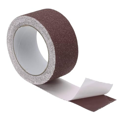 PATIKIL 滑り止めテープ 階段滑り止めテープ 屋外屋内テープ 1個 5m x 5cm ステップ 転倒防止テープ 貼るだけ簡単 安全対策 耐水 安全テープ ブ ラウン