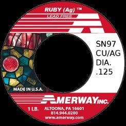 Amerway Ruby Solder, 97% Tin, 2.75% Copper, 0.25% Silver, 0% Lead, 1 Pound Spool