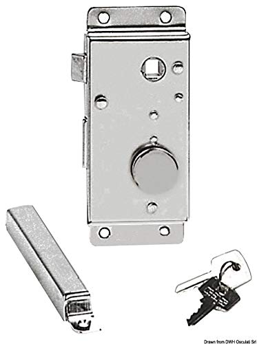 Serrure exterieure laiton chrome 25mm Osculati contre rouille marine