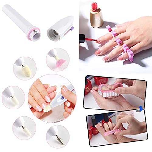 RuiChy 5-in-1 Elektrisches Maniküre Set, Nagelbohrer Nagelfeilen Schleifer Pflege Kit mit Nagelbürste und Schaum… – Bild 6
