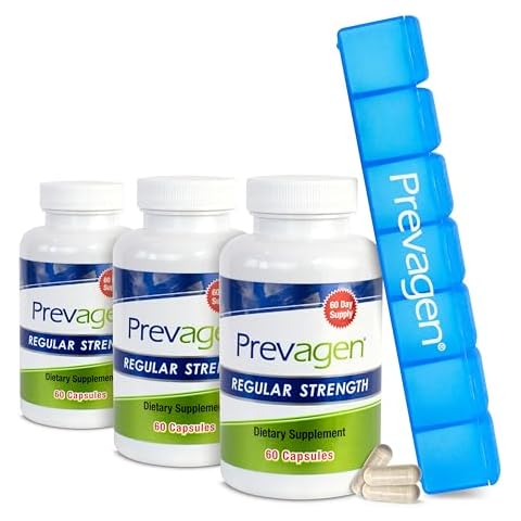 Prevagen Regular Strength 10mg, 60 Capsules |3 Pack| with Apoaequorin & Vitamin D and 7-Day Pill Minder Cover