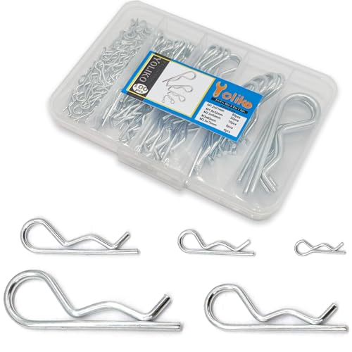 Image of 100 Pcs Hitch Pin Clip R Clips Retaining Pins Tractor Cotter Pin Hair Pin Assortment Spring Clip Retainer Pins Hitch Keeper Pins Kit for Dolly Pins /Trailer Pin Clips /Hand Ttruck Pin Replacement