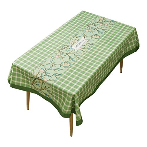 Nappe de table basse à carreaux vert pour un coin café chaleureux