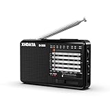 XHDATA D-328 Portable Shortwave Radio, Compact AM FM Radio with TF Card MP3 Playback, Rechargeable Battery Operated & Type-C Powered with Earphone Jack for Home, Outdoor, Gifts, Black