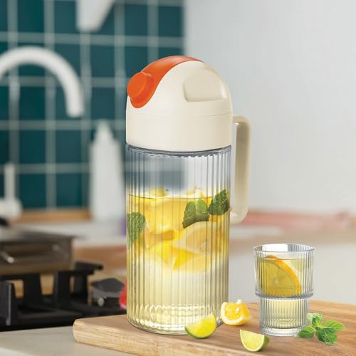 Image of Treo By Milton Borosilicate Spritz Lemon Glass Set With Jug, (6 Glasses - 190 ml Each, Jug - 1100 ml), Set of 7, Transparent | Microwave Safe | Odour Free | Scratch Resistance