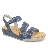 JBU Winona Women's Comfort Casual Fashion 3 Band Cutout Fashion Sandal