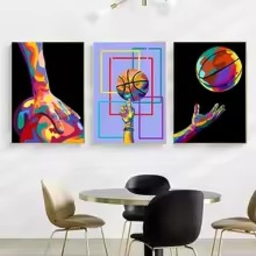 Affiche murale de basket-ball abstraite pour déco de chambre d'ado