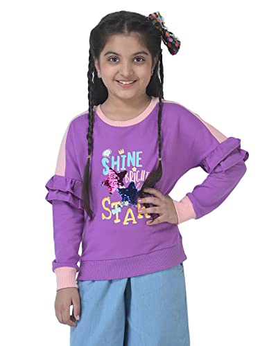 Image of Cub McPaws Girls Fashion Sweatshirt | Tie Dye | Sequin | for 4 to 12 Years Kids