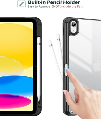 Image of MOCA Case for iPad (A16) 11th Generation 11 Inch 2025 10th Generation Case 2022, iPad 10.9 Inch Cover with Clear Transparent Back and TPU Shockproof Frame Cover -Black