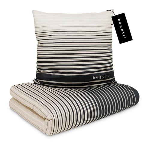 bugatti Bettwäsche 135x200 cm - 100% Baumwolle, Reißverschluss,...