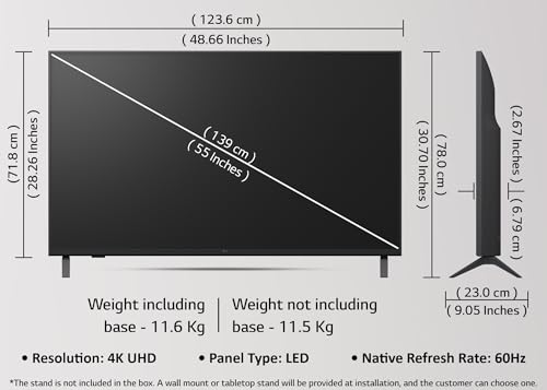 Image of LG 139 cm (55 inches) UA82 AI Series 4K Ultra HD (3840 x 2160) Smart webOS LED TV 55UA82006LA