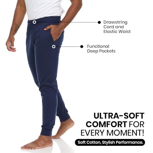 Essential Elements 3 Pack: Men's 100% Cotton Jogger Active Lounge Sweatpants with Pockets2