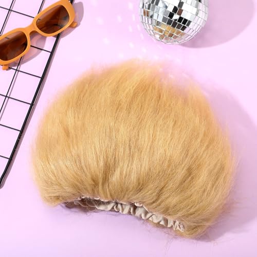 Image of Geyoga 1 Pcs Funny Wig Crazy Hair for Halloween Party,Light Gold | Funny Colorful Wig Adults Use, Unisex Funky Hairband, Halloween Mardi Gras Cosplay Costume Party Accessories