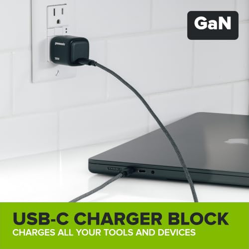 Image of Greenworks 24V Brushless Cordless Impact Driver (1900 in-lbs.), 1 /4 inch Hex Collet, 2.0Ah(12,000mAh Power Bank) USB-C Battery, 30W USB-C Charger & 3FT Braided Cable, 10PC Double-Sided Impact Bit Set