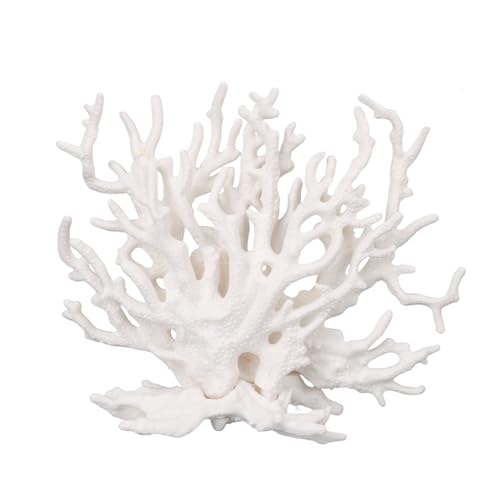 Tinoaly Fish Tank Decorations, White Resin Coral Reef Decor Creative Realistic Aquarium Coral Ornaments for...