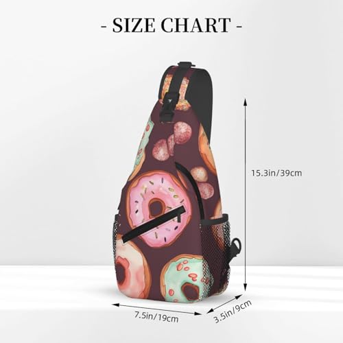 Bolso cruzado tipo sling Pretty Donuts Negro miniatura 3