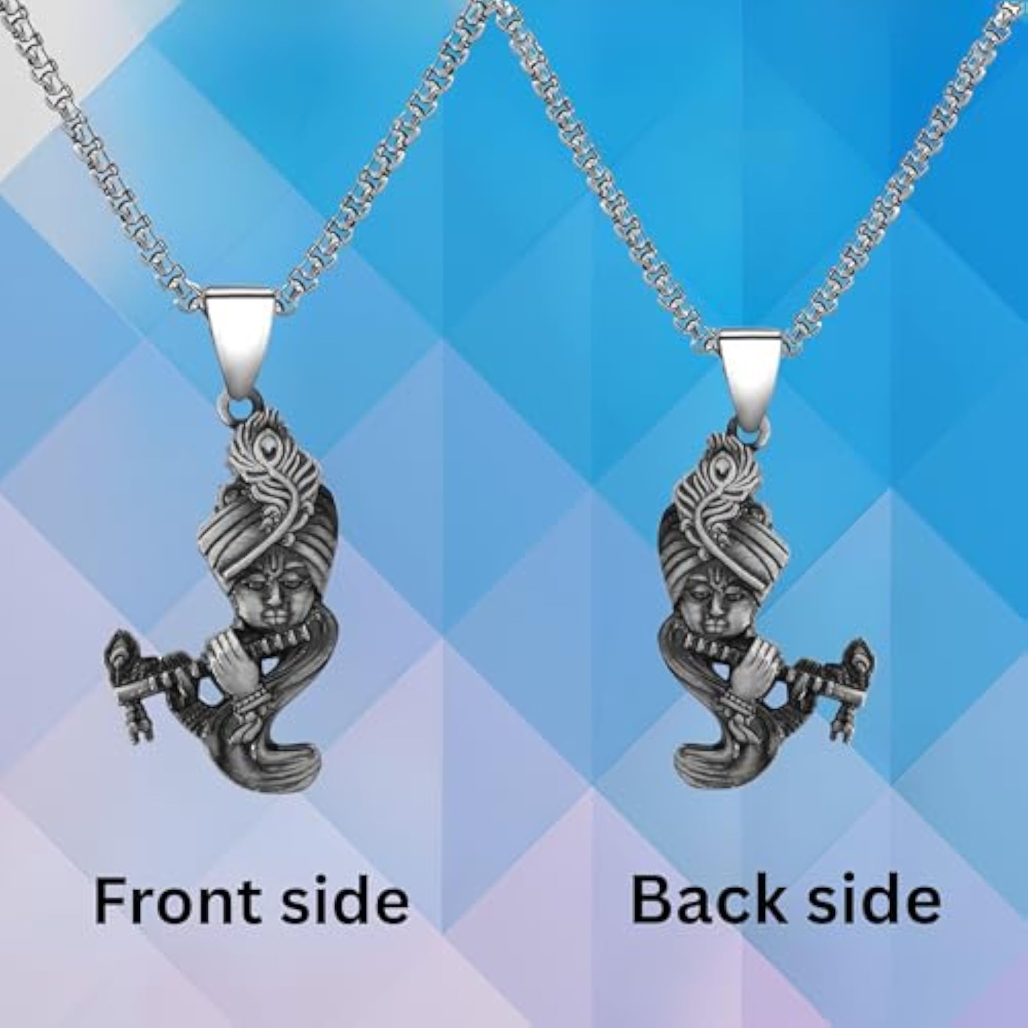 Lord Krishna Flute Pendant Necklace, Unisex