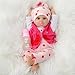 Kdudgso Reborn Baby Dolls Girl 22 Inch Lucy Cute Realistic Baby Doll, Lifelike Vinyl Reborn Baby Doll Real Life Bebe Silicona with Feeding Kit Toys for Gifts for Kids 3+