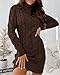 Ebifin Strickkleid Damen Rollkragen Strickpullover Elegant Jumper Kleid Pullikleid Winterkleid Stretch Sweater Dress.Kaffee.M