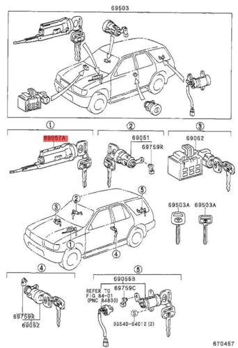 Interruptor de encendido para Toyota 4Runner que soluciona fallos de arranque con 2 llaves 5
