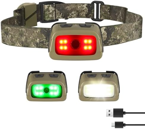 EverBrite 350LM Rechargeable Headlamp with Red White Green Light