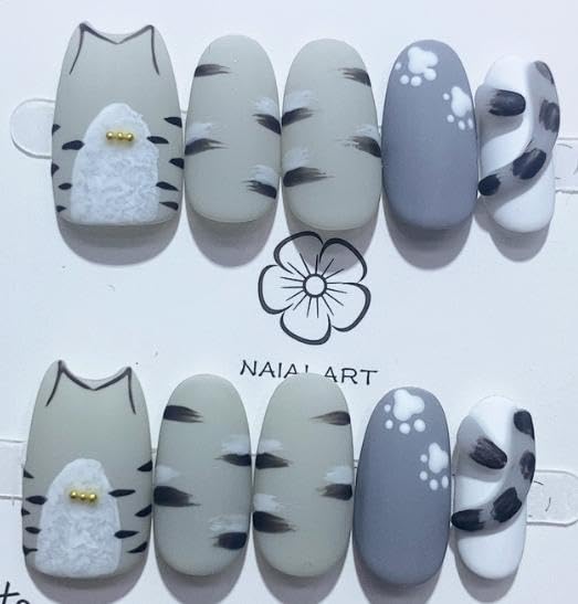 10枚入りネイルシール/人工爪-VS40-SGWGDTY-B312-S