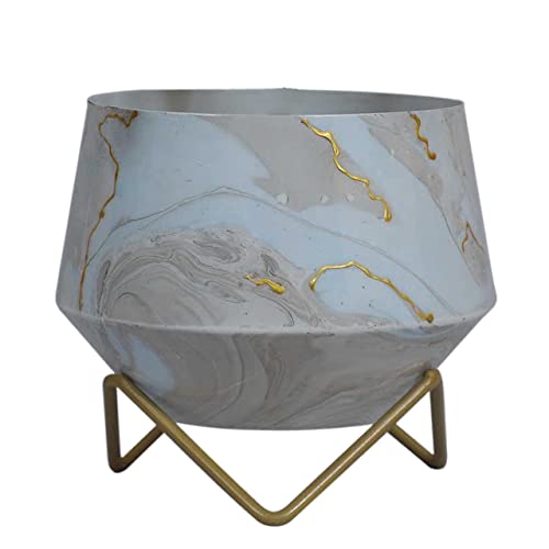 vudy Modern Designer Tabletop Metal Plant Stand Pot – Mid Century Decorative Indoor Plant Pots for Living Room, Balcony and Garden (Design1)
