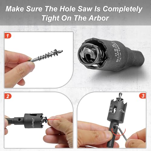 Image of 5 /8 Inch Hole Saw with 9.1mm Triangle Shank Arbor, JTemgle Bi-Metal Hole Saw Heavy Duty Hole Cutting Tool for Cornhole Boards, Recessed Lights, Wood, Plastic, Drywall & Soft Metal
