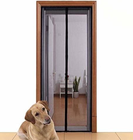 Aloudy Magnetic Screen Door, Fits Doors up to 36 X 82 inches MAX, Heavy Duty Mesh Curtain and Full Frame Velrco Door Screen with Magnets