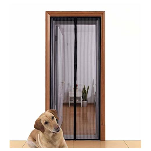 Aloudy Magnetic Screen Door Fits Doors Up to 36" x 98" MAX, Full Frame Velrco Instant Mesh Curtain, Hands Free Bugs Off Door Screen with Magnets