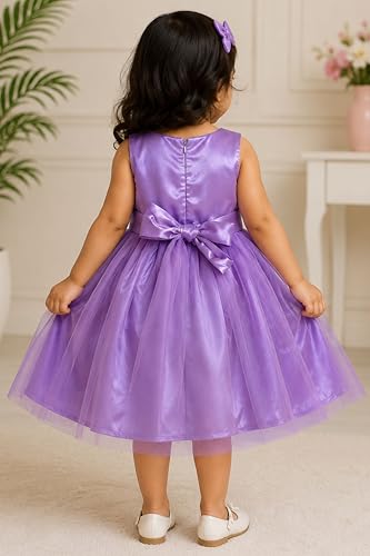 Image of TotzTouch Baby Girls Party Dress | Sleeveless Dress with Embroidered Belt for Birthday Baby Stylish Dress