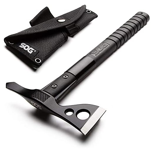 SOG FastHawk- Lighter, Faster, Agile Throwing Hatchet, Versatile Survival Tactical Axe for Competition Throwing and Camping, Hunting and Packing-Black (F06TN-CP)