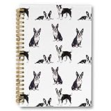 laveliabel Boston Terrier Gifts Spiral Notebook, Boston Terrier Gifts for Women Journaling Notebooks, Dog Mom Lovers Gift College Ruled Spiral Notebook for School Office Supplies, 5.5x8.3inch