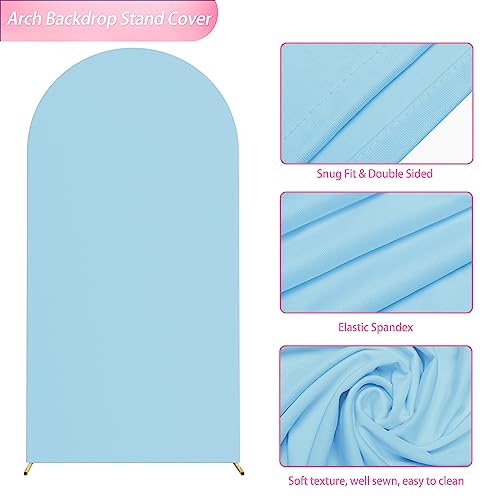 Wokceer 6.6FT Arch Backdrop Cover Dusty Blue Arch Covers Strethy Backdrop by Wokceer - Image 4