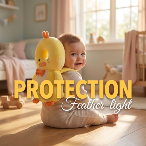 Image of Baby Head Protection Backpack - Soft Lightweight Fall Cushion for Toddlers During Crawling & Walking, Helps Ease Impact from Backward Tumbles(Yellow Chick)