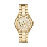 Michael Kors Women's Lennox Pavé Logo Watch, MK7229, Gold, 37 mm